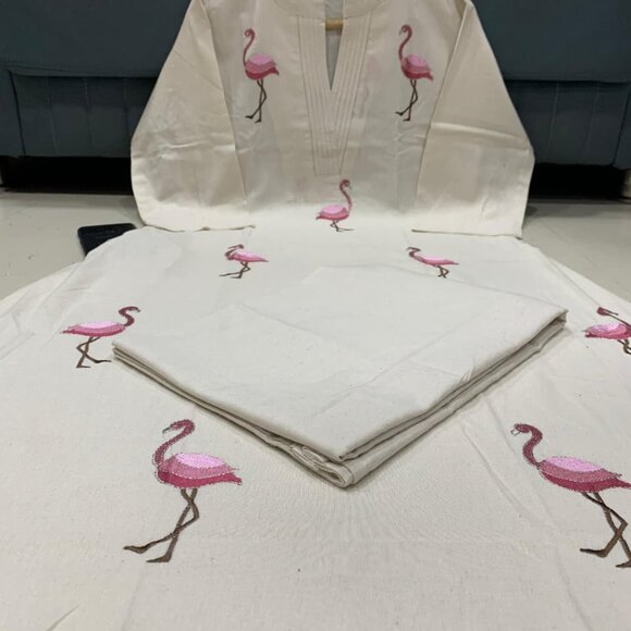 PURE KHADI COTTON ALINE KURTA With PLAZZO - Picture 16 of 16